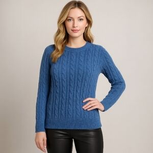 St.John's Bay Blue Cable Knit Cotton Blend Sweater Size XL petite